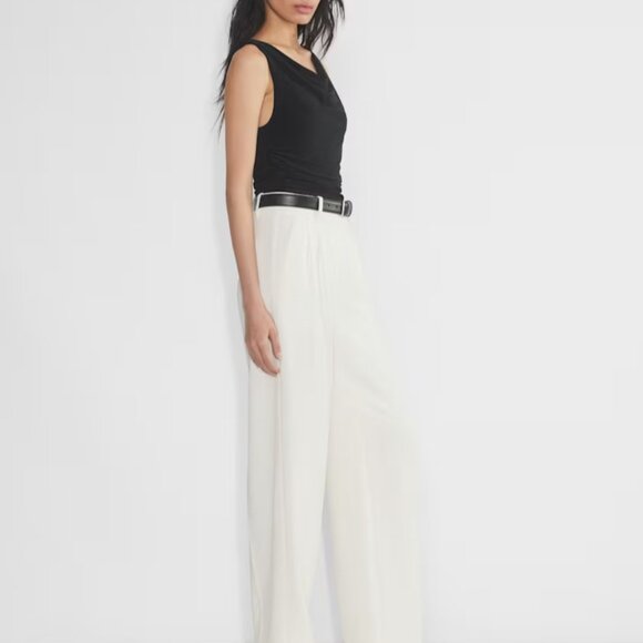 NWT Aritzia The Effortless Pant - Crepette Light Birch - Picture 3 of 9